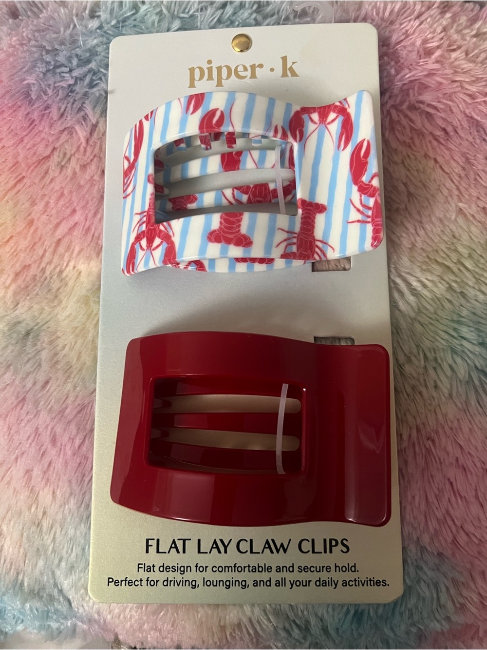 Piper k flat lay claw clips set of 2 NWT